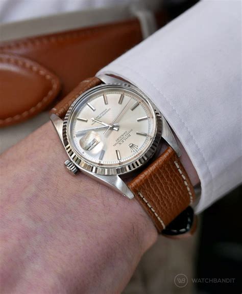 rolex datejust leather strap with clasp|rolex datejust 36mm leather strap.